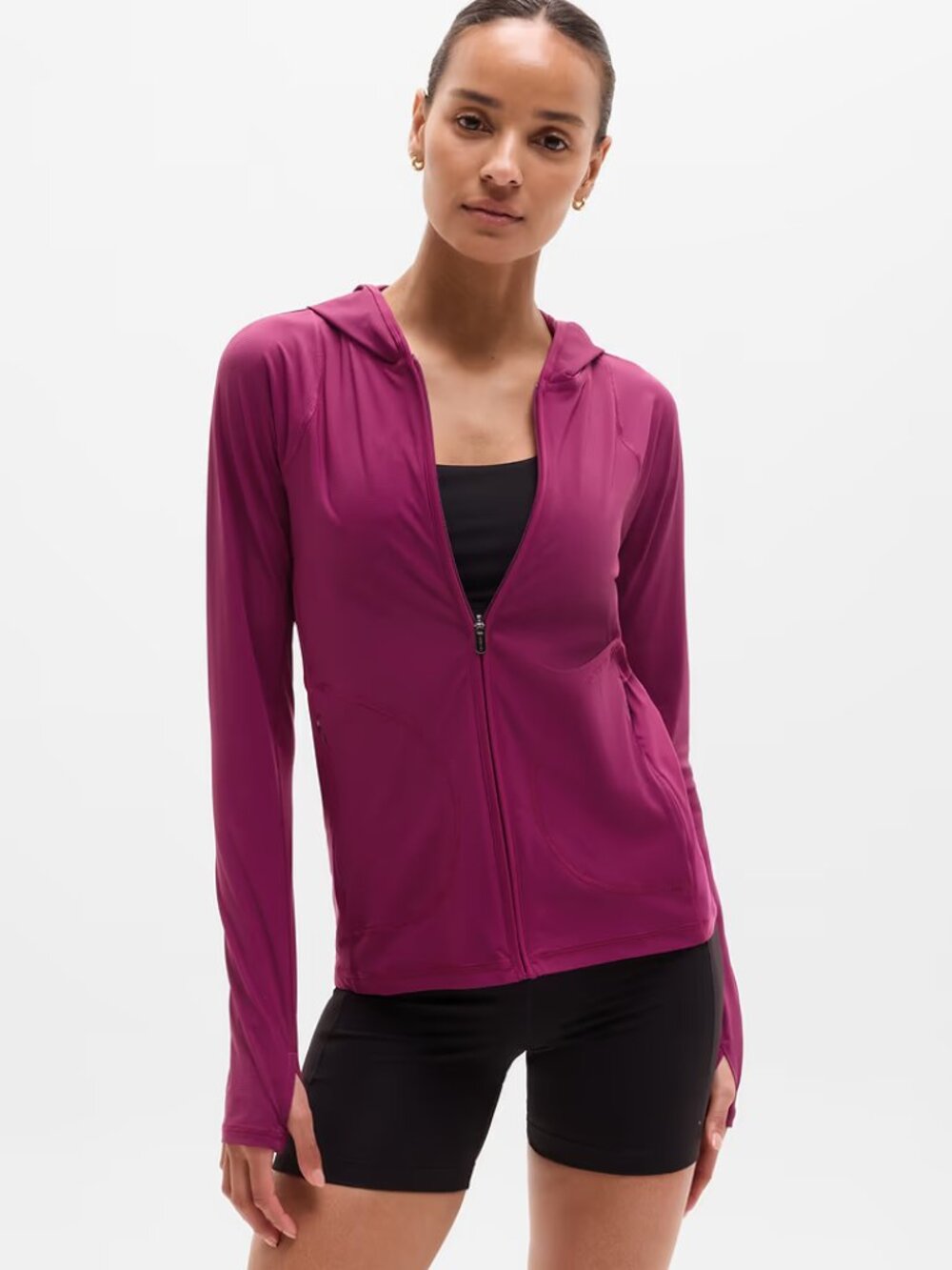 New Athleta XSP Sunstop UPF Jacket Wildberry Red X-Small Petite